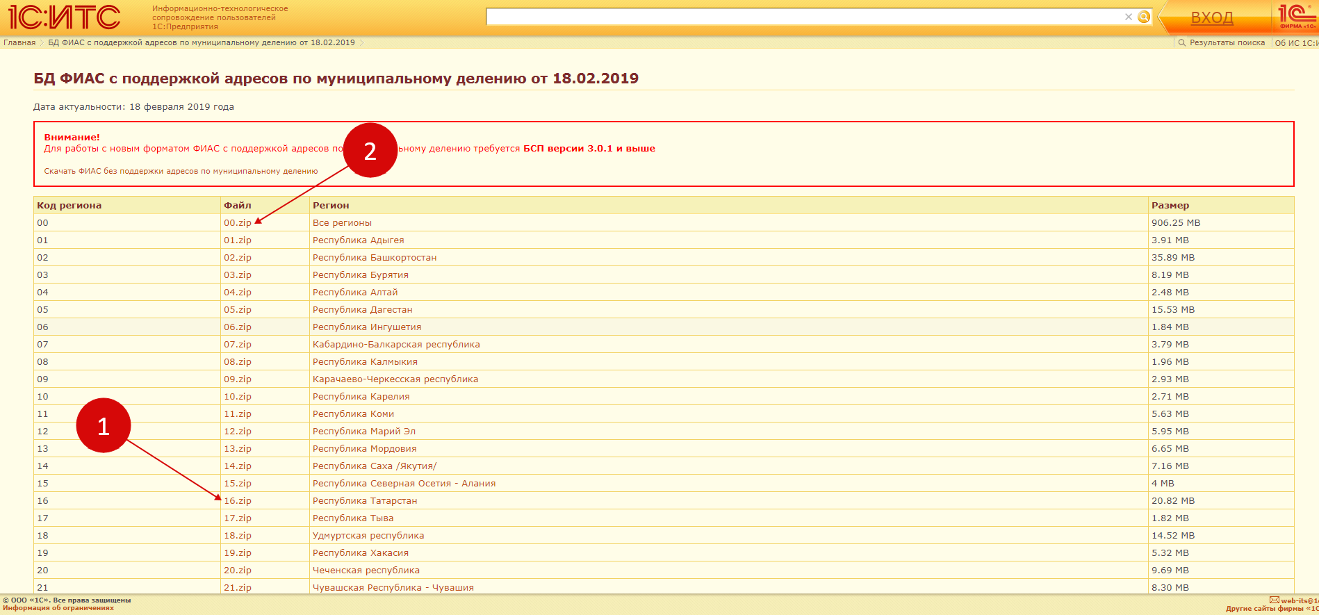 адресный классификатор в 1С
