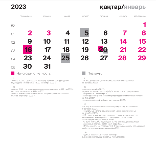 ДГД напоминает: 20 января истекает срок уплаты ряда налогов | Алматы  Казахстан